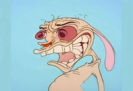 upper body, ren, expression, teeth, angry, furious, pale blue background,
no humans, easynegative, By bad artist