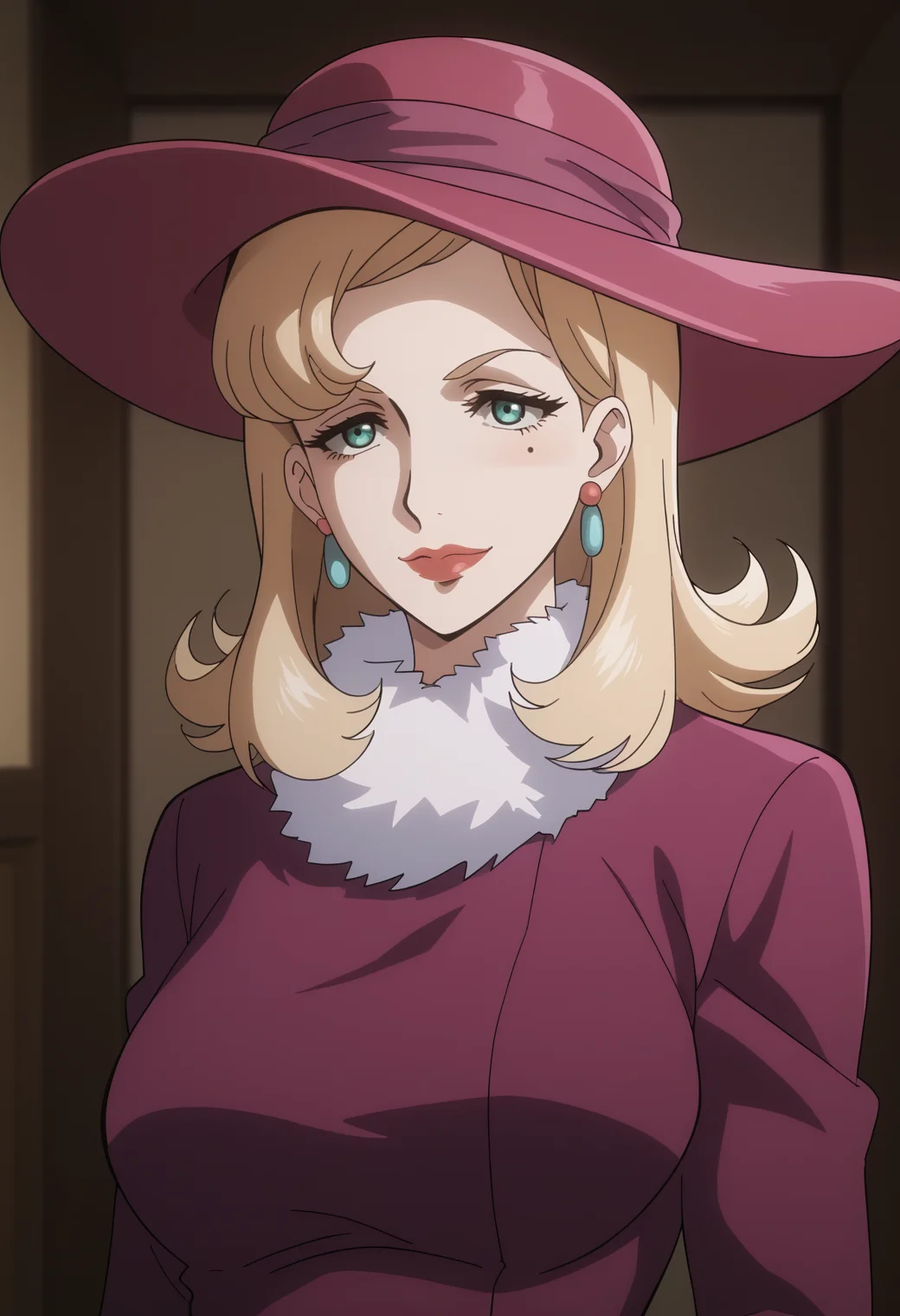 score_9, score_8_up, score_7_up, source_anime, BREAK, 1girl, solo, <lora:DX888Elena:1>, elena hanakaze, mature female, mole, medium hair, BREAK coat, hat, fur scarf, earrings, jewelry