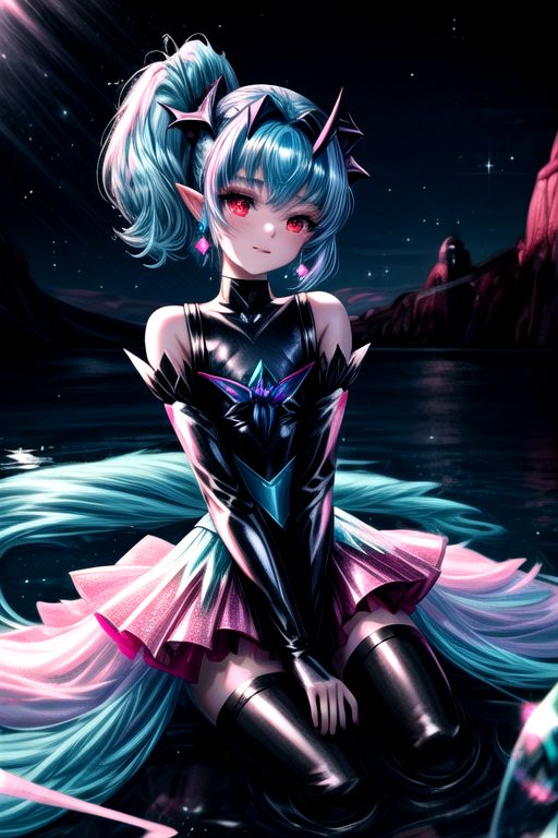 EvlSM, DarkPrecure, Bad_End_Precure, professional image of a cute young woman, (frilly elegant glossy dark holographic dress, crescent brooch, crescent earrings, crescent accessories:1.2),
(blue water dragon horns, blue water dragon tail:1.3), (short hair, side ponytail, hair above cheeks, light blue hair with light pink hairtips, gradient hair, multicolored hair:1.4), red eyes, (small breasts, cute face, innocent, shy, pointy ears:1.1), (sparkles, sparkling clothes, sparkles near eyes:1.3),
(intricate aquatic background, underwater, sparkling water, ocean floor, corral reef, bubbles:1.2), 
(ultra wide angle shot, cinematic style, absurdres, incredibly absurdres, huge filesize, extremely detailed, High quality texture, physically-based rendering, Ray tracing, octane render, sharp focus, (8k), (4k), (Masterpiece), (Best Quality), extremely detailed, intricate, hyper detailed, illustration, soft lighting, high resolution, sharp detail,)