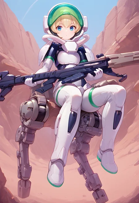 mars concept,(score_9:0.9),score_8_up,score_7_up,(zPDXL2),anime style,rating_safe,<lora:SIS-Gc11w Stipla-Steroy ponyXL v3.2:0.96>,SIS-Gc11w Stipla-Steroy,spacesuit,Stipla-Steroy spacesuit,doll joint,1girl,space helmet,backpack,armor,Stipla-Steroy armor,helmet open,<lora:Creamcod-Style-PonyXL:0.7>,on mars,desert,holding long gun,long gun,weapon,holding
