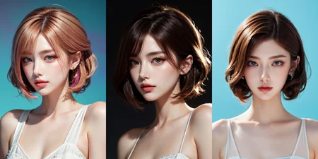 highly insanely detailed, masterpiece, top quality, best quality, highres, 4k, 8k, RAW photo, (very aesthetic, beautiful and aesthetic), rolled lob hairstyle, 
__lazy-wildcards/dataset/background-color__, 
<lora:rolled_lob-1.0:0.5>âââ