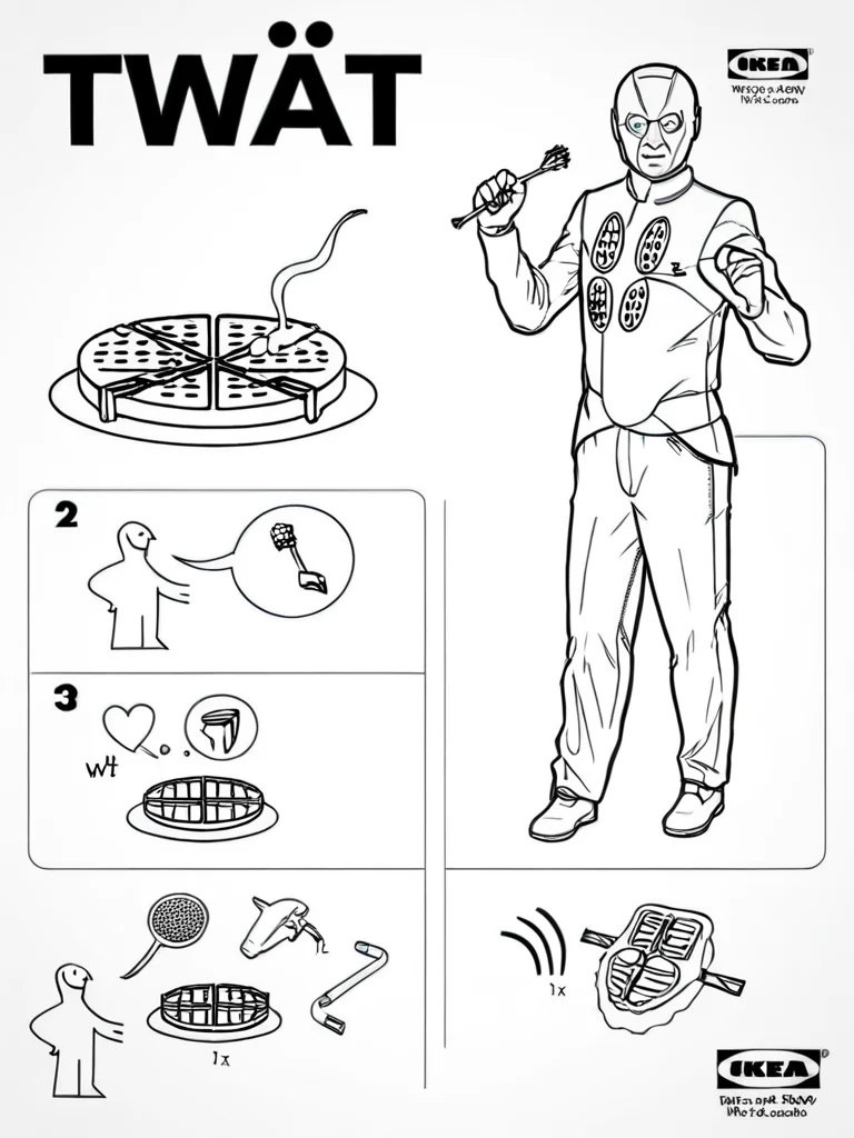 Waffles, <lora:ikea_instructions_xl_v1_5:1>, #twat