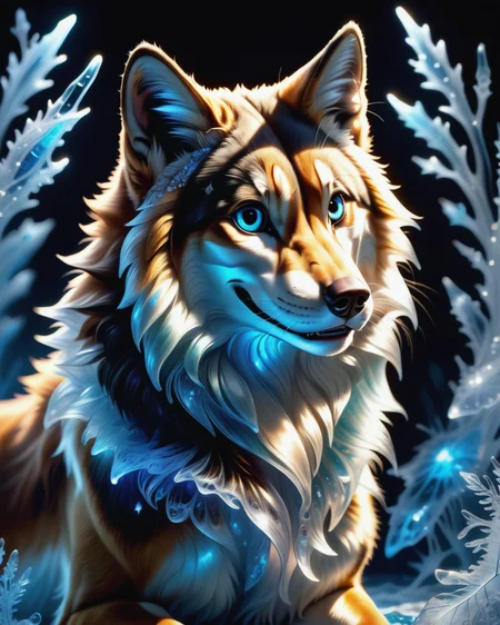 score_9, score_8_up, score_7_up, intricate details, rating_safe,
<lora:BioIceCrystalsPONY:1>, 1boy(made out of Jed-Blmicry, bioluminiscence, translucent,
feral furry, husky,
full body, looking at the viewer, solo, smiling), detailed background, depth of field, subsurface scattering,
<lora:ral-chrosc-clr:0.3>, ral-chrosc-clr,
<lora:xl_more_art-full_v1:0.3>,
<lora:add-detail-xl:0.3>