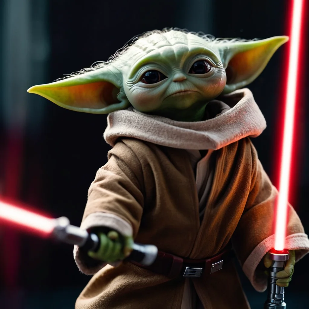 cinematic film still of <lora:Grogu:1>
Grogu a evil yoda in a star wars costume holding a red light saber sword in star wars universe, shallow depth of field, vignette, highly detailed, high budget, bokeh, cinemascope, moody, epic, gorgeous, film grain, grainy