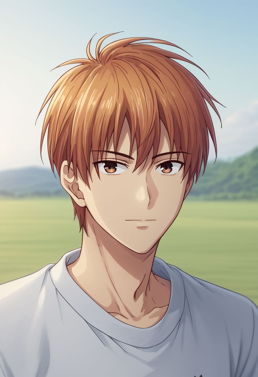 high resolution, solo, best quality, 1Boy, kyo_sohma, portraits, proud, outdoor, Half Body, Depth Of Field, OverallDetail