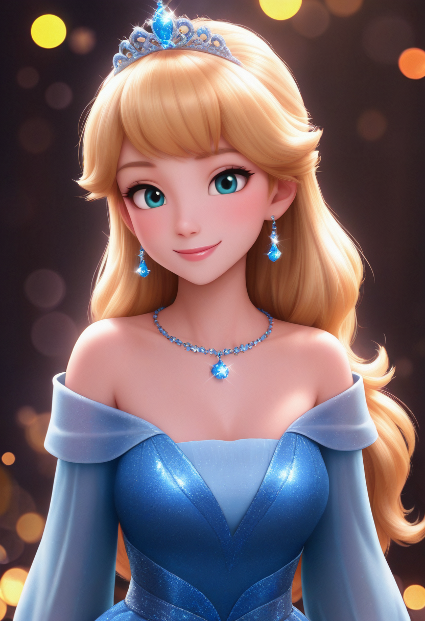 masterpiece, best quality, absurdes,  professional, 4k, highly detailed, 1girl, solo,
.35mm photograph, film, bokeh, cinematic photo casual,
<lora:All Disney Princess from Ralph Breaks the Internet (NoobAI):0.9>
Princess Cinderella, blue dress, blue dress, tiara,
mature female, smile,
blurry background, detailed background,
<lora:Detailer_NoobAI_Incrs_v1:0.4> detailed,