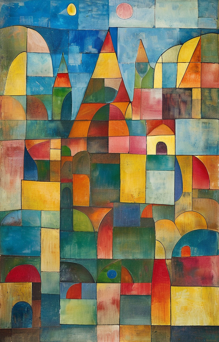 masterpiece,best quality,<lora:tbh325-sdxl:0.9>,illustration,style of Paul Klee, animals