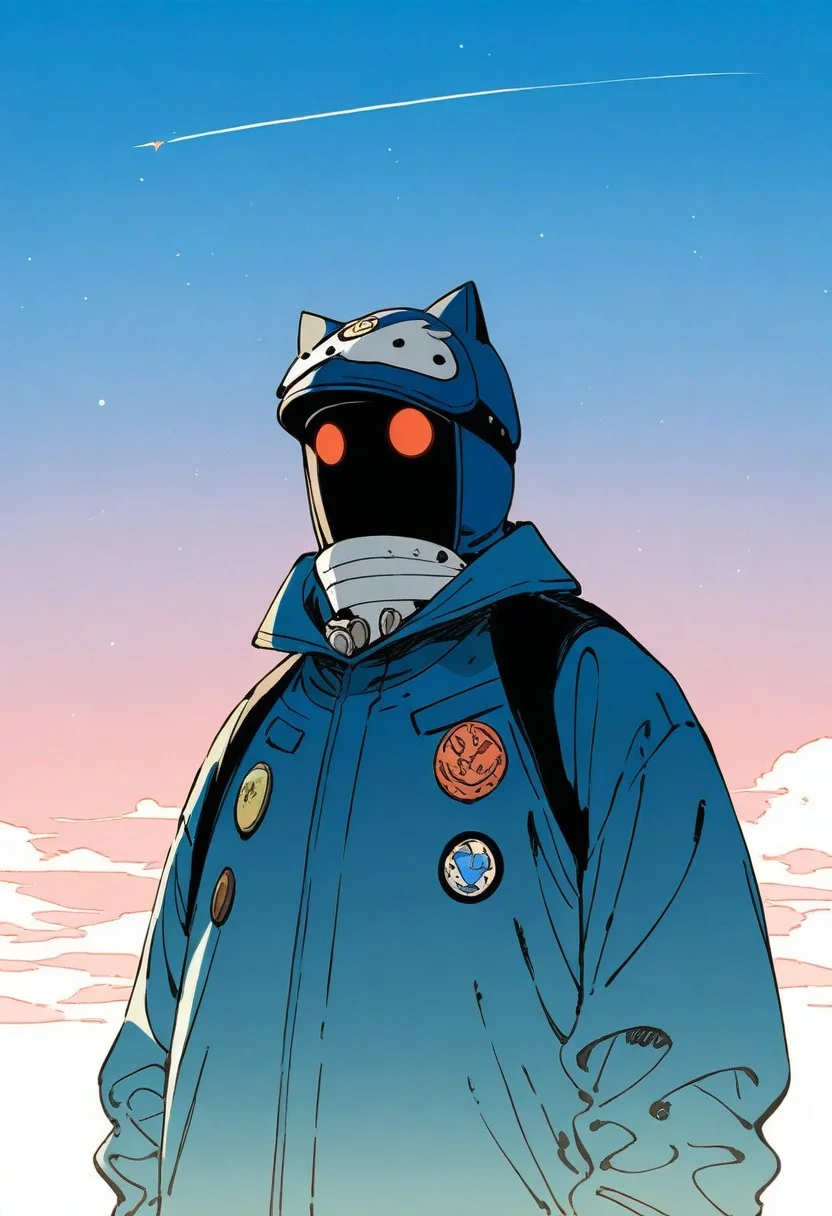 "Design a satirical scene mocking overly obsessive South Korean Ghibli fans. Set in a chaotic Seoul-Ghibli fusion:  
- Exaggerated Koreans in *hanboks* covered with Totoro patches, Kiki headbands, and No-Face masks; one waves a *tteokbokki* shaped like the Ghibli logo, another debates *Howl’s Moving Castle* over *dalgona coffee* with Calcifer latte art.  
- A K-pop idol rides a Catbus holding a *taegukgi*-Ghibli star flag.  
- *Hanok* houses have Ghibli-style roofs topped with *Princess Mononoke* radish spirits; vendors sell *kimchi* labeled ‘Spirit Dust’ and *bungeoppang* filled with soot sprites.  
- A theater advertises *Parasite (Ghibli Remake): Totoro as the Dog*.  
- Include a *Ghibli Police* officer ticketing someone for ‘unwhimsical Instagram posts’ and Namsan Tower spewing *gochujang* via a *Laputa* robot.  
Style: Ghibli’s watercolor textures with hyper-saturated colors, absurdly oversized merch, and chaotic Korean-Ghibli mashups."