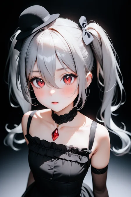 ,orchis,1girl,solo,simple background,white background,grey hair,twintails,red eyes,chibi,,<lora:orchis:0.9>,<lora:a31cosv2_last:1>, masterpiece, best quality, very aesthetic, absurdres