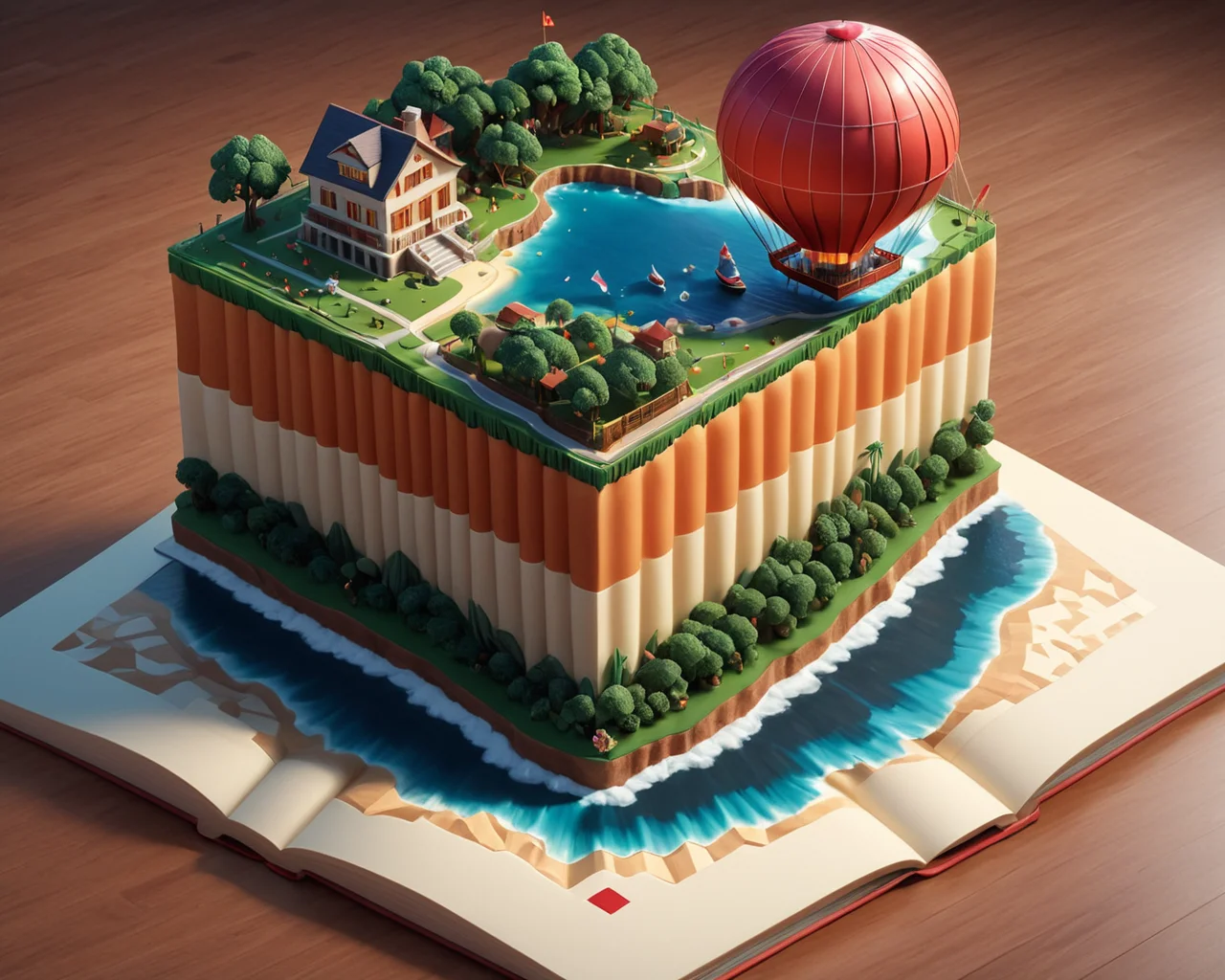 Architectural style <lora:Book_FFusion:0.8> cake sculpture, 8k stunning artwork, a book with a house on top of it, the greatest cake, gothic library, isometric 3d fantasy island, 3d book with a mountain and waterfall, by Jeffrey Smith, a book with a pile of spaghetti on top, art cover, isometric 8k, 3d illustration of a crab and island, highly detailed scene, a book with a hot air balloon and a pen<lora:CivitAI__Style_Fusion_-_FFusionAI_Entry_64DIM:0.2> FFusionAI Style <lora:test_Not_for_production.adultdel:0.2> . Clean lines, geometric shapes, minimalist, modern, architectural drawing, highly detailed