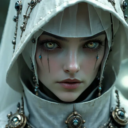 armavena close up nun, very detailed, cinematic, darkness <lora:armavena:1>