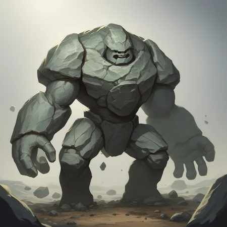 score_9, score_8_up, score_7_up, score_6_up, score_5_up, score_4_up, zPDXL2,source_anime,rating_questionable, <lora:Golems:0.8> gol3em, no humans, rock golem,