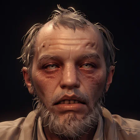 score_9, score_8_up, score_7_up, rating_explicit,
simplebackground, empty background, bright environment
 <lora:re4r_new_plagas2:0.8>re4r_plagas2, 3d, realistic, old man, 1boy