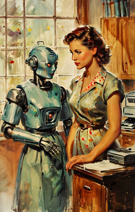 masterpiece,best quality,<lora:tbh4-sdxl:0.9>,illustration, portrait of Housework robots