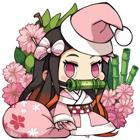 score_9, score_8_up, score_8, ,,, zzPadoru, kamado_nezuko, 1girl, long hair, brown hair, black hair, long sleeves, white background, ribbon, very long hair, full body, hair ribbon, japanese clothes, pink eyes, kimono, sash, transparent background, mouth hold, blush stickers, obi, pink ribbon, gag, gagged, pink kimono, bamboo, bit gag, holding sack, checkered sash, ,<lora:PadoruMemePDXL:1.0>, ,,, smile, looking at viewer, ,,, embedding:zPDXL, <lora:SDXLFaeTastic2400:0.5>,