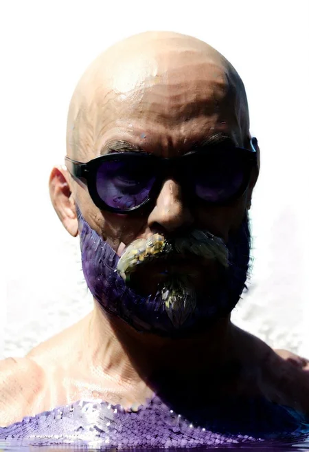 bald head, smooth bald head, MasterRoshi1024, bald old man with sunglasses and beard, ral-vynlrcrdz, Moby Grape, the bald DJ.
