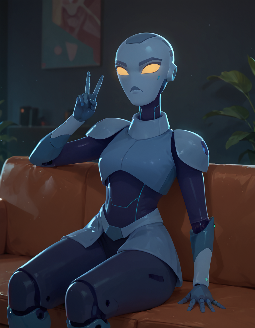 score_9, score_8_up, score_7_up, C-LA, robot, sitting, on couch, smalltalk, gestures