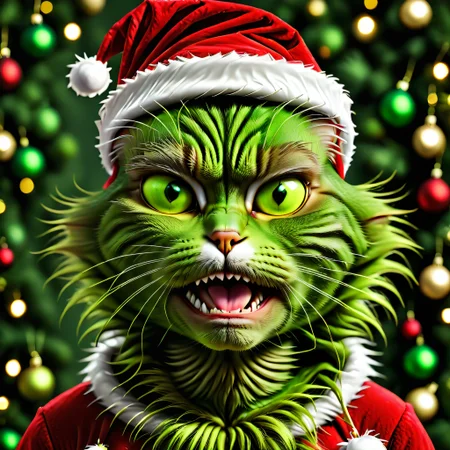 christmas grinch cat