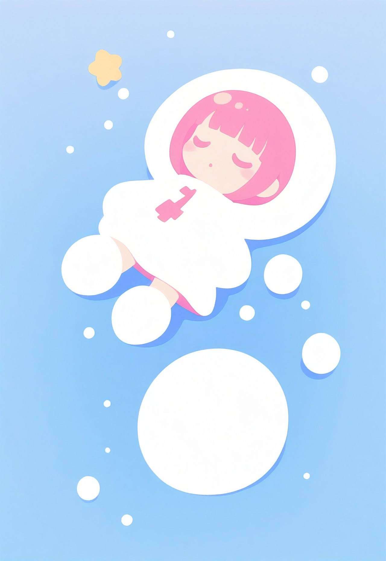 masterpiece, best quality, very aesthetic, haiz_ai, no lineart, no outline,
from above, snow_angel
