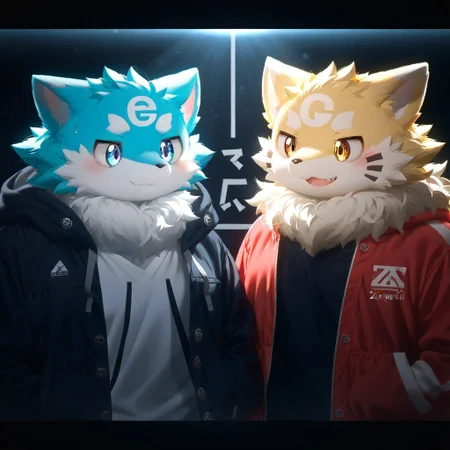 score_9, score_8_up, score_7_up, score_6_up, zPDXL3, ((((sdgs4by zuppu11)))), 2boys, duo, furry focus, cute, kemono, detailed background, rating_safe