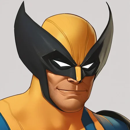 score_9, score_8_up, score_7_up, source_cartoon, solo, 1boy, x_wolverine, stubble, hero mask, hero bodysuit, smirk, portrait,
