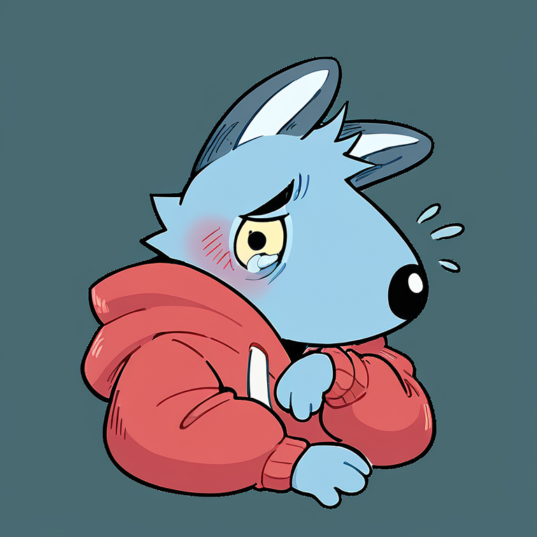 score_9, score_8_up, score_7_up, high quality, hires, 1boy, solo, blue body, furry, shy, red hoodie, <lora:Rae__VK_sticker__Ð ÑÐ¹:1>