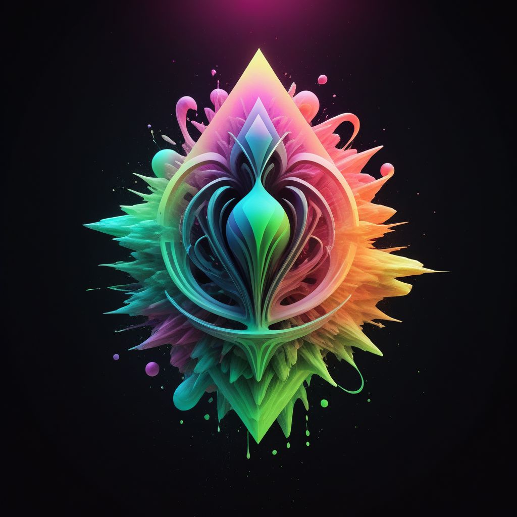 artlg, logo of a colorful illustration, 4k, uhd   masterpiece, Artpprct, in the style of monotyping, modern and minimal, mossbeast, spellcaster, druid, spirit wind air elemental Motion photography, hyperrealism, Minimal, modern, logo, vantablack, pearl, neon pink, neon green, ink, charcoal, watercolor, geometric abstract, illusionism, futurism, artistic, spiritual, irridescent, harmonious, masTerpiece, transcendent, CELL SHADED, UNREAL ENGINE 5, VOLUMETRIC LIGHTING