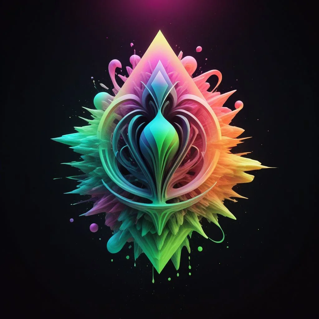 artlg, logo of a colorful illustration, 4k, uhd masterpiece, Artpprct, in the style of monotyping, modern and minimal, mossbeast, spellcaster, druid, spirit wind air elemental Motion photography, hyperrealism, Minimal, modern, logo, vantablack, pearl, neon pink, neon green, ink, charcoal, watercolor, geometric abstract, illusionism, futurism, artistic, spiritual, irridescent, harmonious, masTerpiece, transcendent, CELL SHADED, UNREAL ENGINE 5, VOLUMETRIC LIGHTING