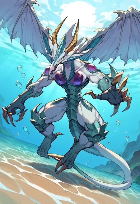 score_9,score_8_up,score_7_up,source_anime,zPDXL3,ocean,underwater,
*//*,<lora:StardustDragon_Pony:1>,stardustdragon_ygo,no humans,solo,duel monster,dragon,wings,tail,claws,horns,
*//*,looking at viewer,cowboy shot,dutch angle,