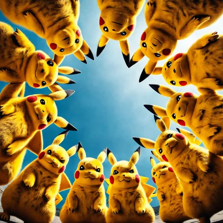 Below Huddled Pikachus <lora:SDXL_Below-Huddled_LoRA:1.0>