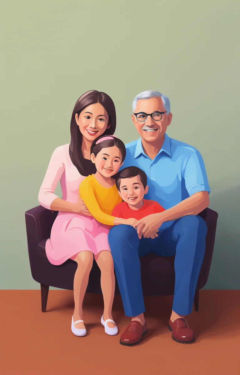 masterpiece,best quality,<lora:tbh20-sdxl:0.9>,illustration, portrait of family
