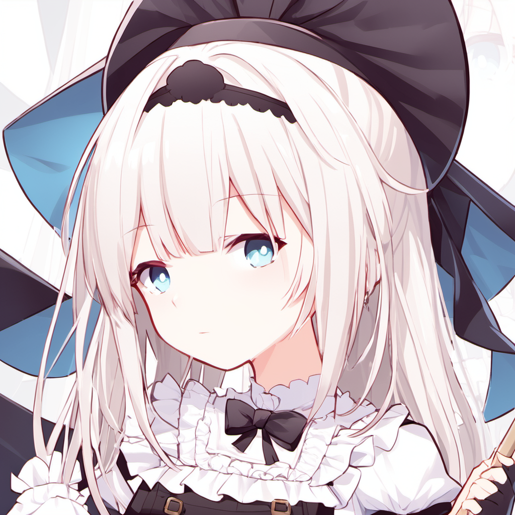One White-haired maid<lora:head:1>