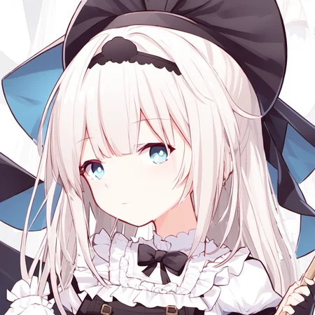 One White-haired maid<lora:head:1>