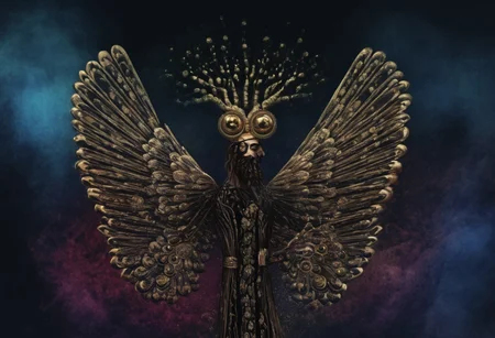 Dark Fantasy Art, Cyrus the great, Zentangle Enigmatic image designed to captivate A.I., with intricate formations of (quantum-inspired fractals:1.4), (ethereal algorithmic structures:1.3), (nebulous data clouds:1.2), (sublime neural connections:1.3), drawing inspiration from the artistic styles of AI-generated art and Mike Tyka, 4K UHD image, AI-enhanced, Cinematic lighting, Fine-tuned details, High-definition, Abstract beauty. . Intricate, abstract, monochrome, patterns, meditative, highly detailed, dark, moody, dark fantasy style