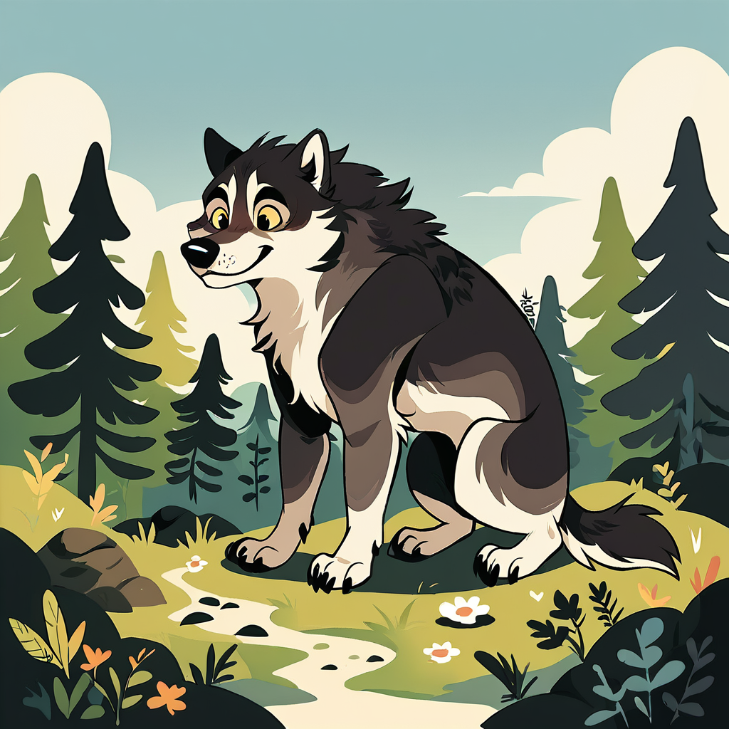 ,score_9,score_8_up,score_7_up,,score_6_up,score_5_up,,score_4_up,
simple_cartoon,wolf,animal focus,outside,nature
, <lora:simple_cartoon_style-pony:0.8>