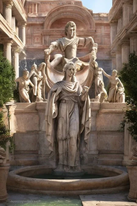 (masterpiece:1.2), (best quality,:1.2), 8k, HDR, ultra detailed, ((photorealistic)), professional light, cinematic lighting, fashion photography, ambient lighting, face lighting, , Fantasy picture, OverallDetail, large ancient roman with a fountain and one statue in the center, RomInt, epiCPhoto,
<lora:RomanInterior:1>