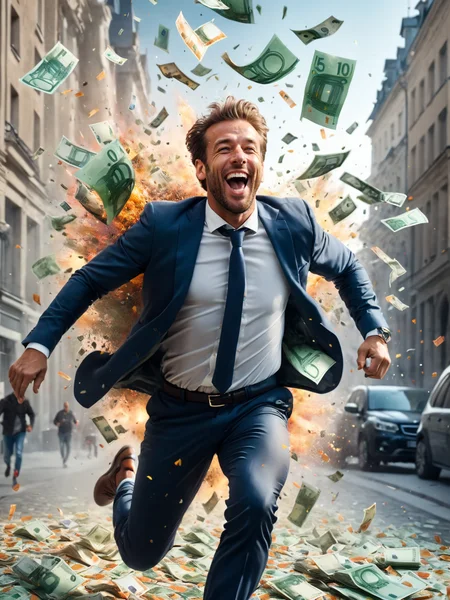 (euro-bills:1.4), (city:1.4), laughing man running through money explosion, <lora:Confetti_Explosion_SDXL:0.6> <lora:great_lighting:1> great lighting <lora:photorealistic_portrait:1> photorealistic portrait <lora:sd_xl_dpo_lora_v1:1> <lora:RMSDXL_Creative:1>, RAW photo, subject, 8k uhd, dslr, soft lighting, high quality, film grain, Fujifilm XT3