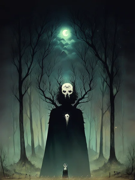 score_9, score_8_up, score_7_up, score_6_up, score_5_up, score_4_up,   <lora:k3h03XLP:1> k3h03, 1girl, goth, large breasts, forest