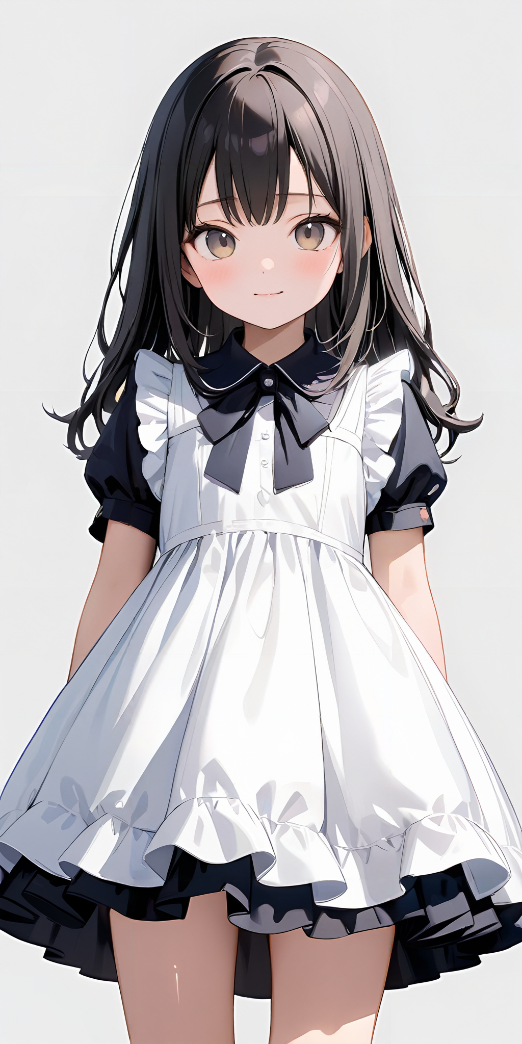 masterpiece,ultra-detailed,best quality,8K,illustration,cute face,clean skin ,shiny hair,girl,simple background,cowboy shot,
 <lora:add-detail-xl:1> <lora:jyoji one piece_XL_V1.0:0.6>  jyojifuku, dress,frills