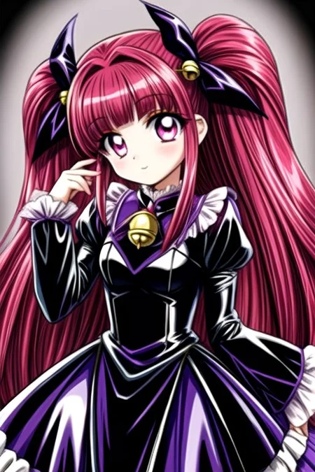 Bad_End_Precure, DarkPrecure, evil corrupted princess wearing dark pastel (ruffled:1) (gleaming latex:1) gown with (long latex vampire cloak:1.1) and (long frilly bell sleeves), soft lighting, ruffles,
(vmpr:1.1),
<lora:more_details:1>,