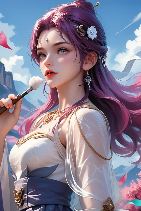 score_9,score_8_up,score_7_up,
<lora:QingYi_Pony:0.9>,
qingyi, 1girl, thick brush strokes, watercolor texture, vibrant color palette, dreamy landscape, ethereal atmosphere, soft yet bold contrasts, artistic expression, enchanting details, perfect for a stunning wallpaper.