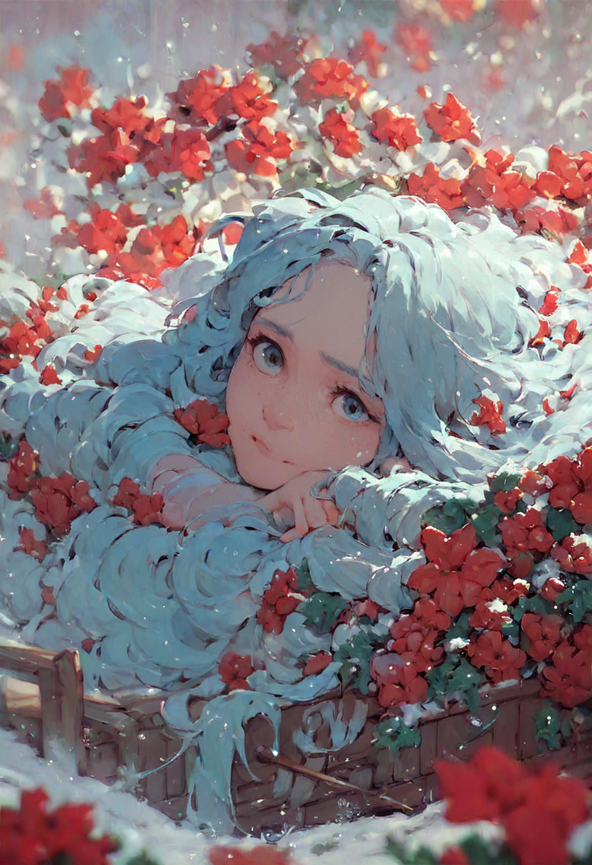 red flowers, <lora:InCase-LyCoris-V4:1> <lora:Incase [MockAi - v1.0]:1> <lora:concept-expression_chart-v1:1> <lora:princess_xl_v2:1> <lora:more_details:1>, <lora:dare_cosplay_selfie:1>, <lora:Expressions_Helper:1>, <lora:Pony_QualityV4.0:1>  <lora:sleigh_Illust_v1:1> sleigh, sitting