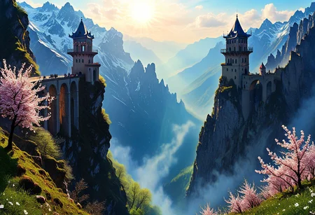 towers ringed in mist, sunrays, mixed media, flux-style, surrealism, fantasy, great lighting, A surreal landscape highly detailed, extremely high-resolution details, appears trapped in an optical illusion of reflections and refractions, colorful, Spring, cherry blossoms in the wind, sweeping vistas, majesty, spring blooms, (Zhangjiajie mountains:1.5), (vibrant:1.5), (((Paris in contemporary France, baroque architecture, European architecture, German Renaissance towers))), (stone arch bridges:1.05), winding rivers extending to the horizon, professional photography, natural lighting, volumetric lighting maximalist. vivid, vibrant colors, intricately detailed, (psychedelic colors, psychedelic colors:1.15), complex, elegant, expansive, fantastical, film photography style, medium grain, cmnt
(8k uhd:1,4)
<lora:add-detail-xl:1>
<lora:Dynamic Poses:1>
