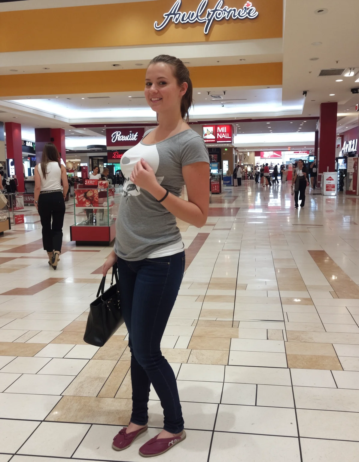 authentic share of a woman in a mall <lora:epiCRealnessRC1:-0.8>