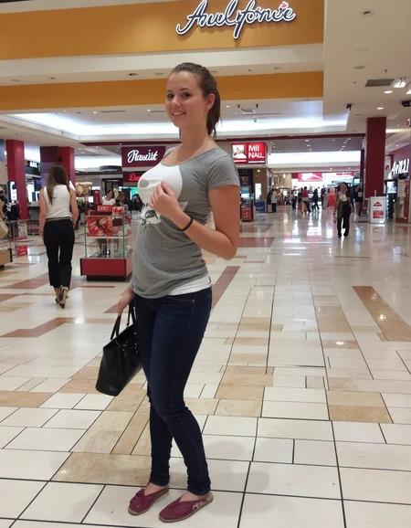 authentic share of a woman in a mall <lora:epiCRealnessRC1:-0.8>