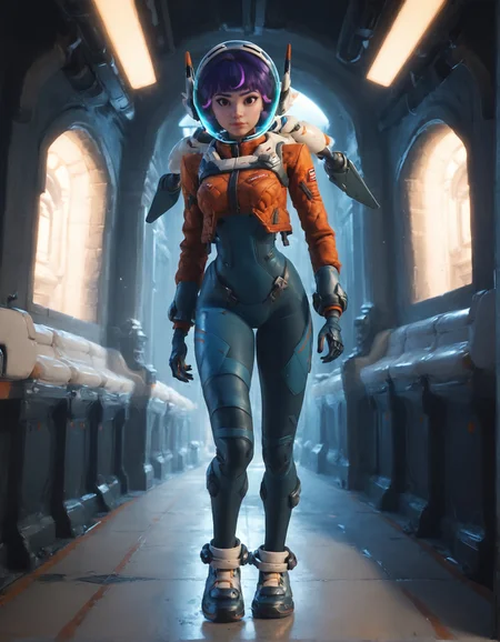 score_9, score_8_up, score_7_up,score_6_up,high resolution,jn0,1girl,castle,short hair,purple hair,spacesuit,space helmet,jetpacket,gloves,shoes,volumetric lighting,rim lighting,dof,dramatic shadow,looking at viewer,full body,dynamic pose,looking at viewer,from behind,standing