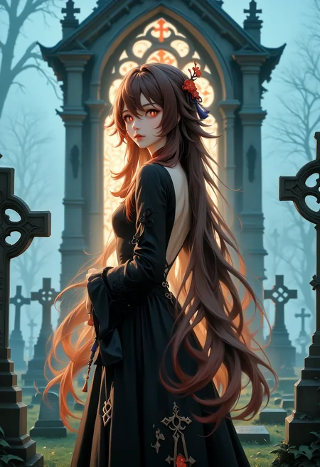 score_9, score_8_up, score_7_up, 1girl, hu_tao_(genshin_impact), genshin_impact, brown_hair, red_eyes, standing, backlit, renaissance, art, classical, 2d, gy4rd.safetensors, <lora:gy4rd.safetensors:1.0>