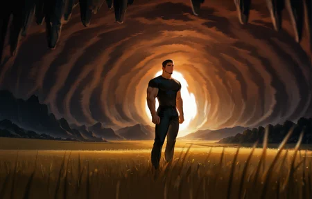 <lora:Random_style_lora_Illustrious:1>, ((rtxon, scenry, field, depth of field, wide shot, cave)), man, ,, masterpiece,best quality,amazing quality,very aesthetic,high resolution,ultra-detailed,absurdres,
solo, male focus, muscular male, muscular male, bara, mature, (very short hair, beard, bara, mature, facial hair, stubble), facial hair, bara, mature,
aixiwuganda_(20222192), very awa, masterpiece, best quality, absurdres, newest, perfect quality, detailed background, intricate details,
<lora:slider_Body Type_alpha1.0_rank4_noxattn_last:2><lora:style_Anime Summer Days 2 Style SDXL_LoRA_Pony Diffusion V6 XL:.6><lora:slider_cfg_scale_boost:.7><lora:Artist6p:.55> Artist6p, Artist04p,<lora:slider_il_brightness_slider_d1:-1><lora:slider_il_contrast_slider_d1:-1><lora:slider_DarkSlider1.2_alpha1.0_rank16_full_300steps:-.6>