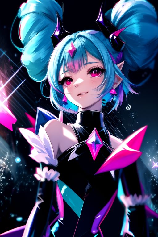 DarkPrecure, Bad_End_Precure, Corrupt_Girl, professional image of a cute young woman, (frilly elegant glossy dark holographic dress, crescent brooch, crescent earrings, crescent accessories:1.2),
(blue water dragon horns, blue water dragon tail:1.3), (short hair, side ponytail, hair above cheeks, light blue hair with light pink hairtips, gradient hair, multicolored hair:1.4), red eyes, (small breasts, cute face, pointy ears, evil laugh, evil eyes, corrupted:1.1), (sparkles, sparkling clothes, sparkles near eyes:1.2),
(intricate aquatic background, underwater, sparkling water, ocean floor, corral reef, bubbles:1.2), 
(ultra wide angle shot, cinematic style, absurdres, incredibly absurdres, huge filesize, extremely detailed, High quality texture, physically-based rendering, Ray tracing, octane render, sharp focus, (8k), (4k), (Masterpiece), (Best Quality), extremely detailed, intricate, hyper detailed, illustration, soft lighting, high resolution, sharp detail)