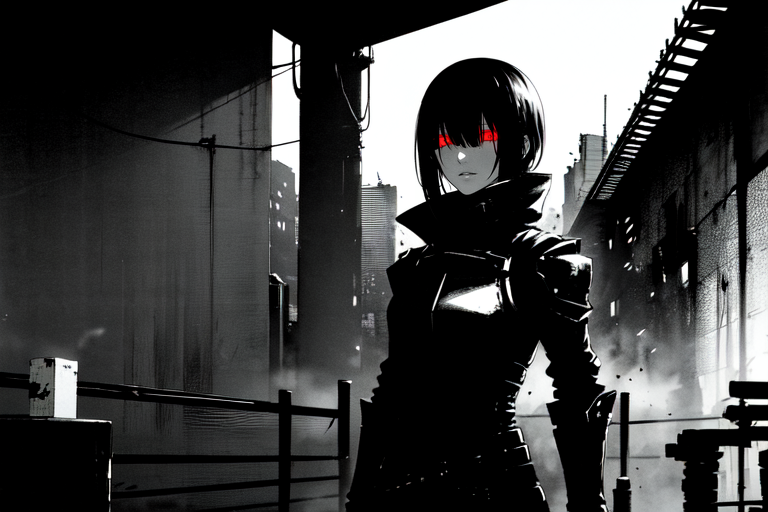 highly insanely detailed, masterpiece, top quality, best quality, highres, 4k, 8k, RAW photo, (very aesthetic, beautiful and aesthetic),  
tsutomu nihei,nihei_tsutomu,blame!,blame gakuen!,abara,TNstyle,sidonia_no_kishi,toha heavy industries,fence,cables,tubes,industrial pipes,dark sky,black sky,letterboxed,concrete walls,metal walls,buildings,air conditioner,machinery,cyberpunk,decrepit,science fiction,open space,no human,vast scenery,perspective,futuristic,dark background,empty,flock,blm, 
<lora:ABARA:0.6>, 
(1girl:1.3), 
solo focus, 
(pure red background,transparent background:1.2),âââ